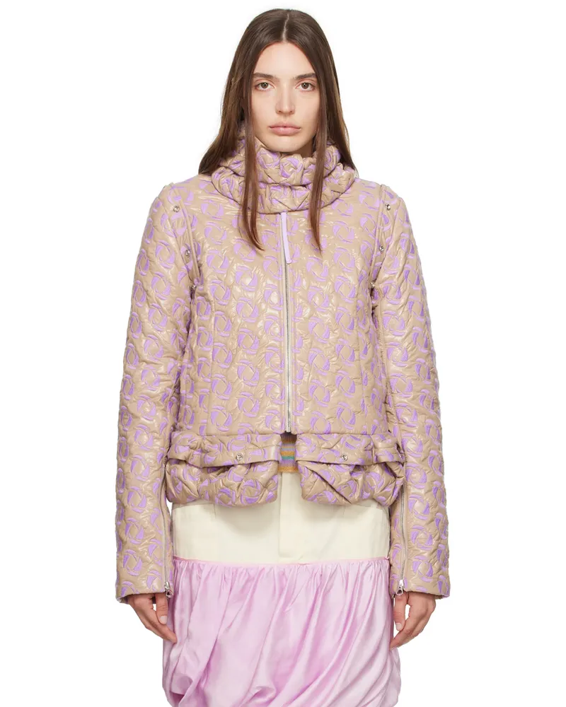KIKO KOSTADINOV Beige & Purple Mobius Jacket Camel