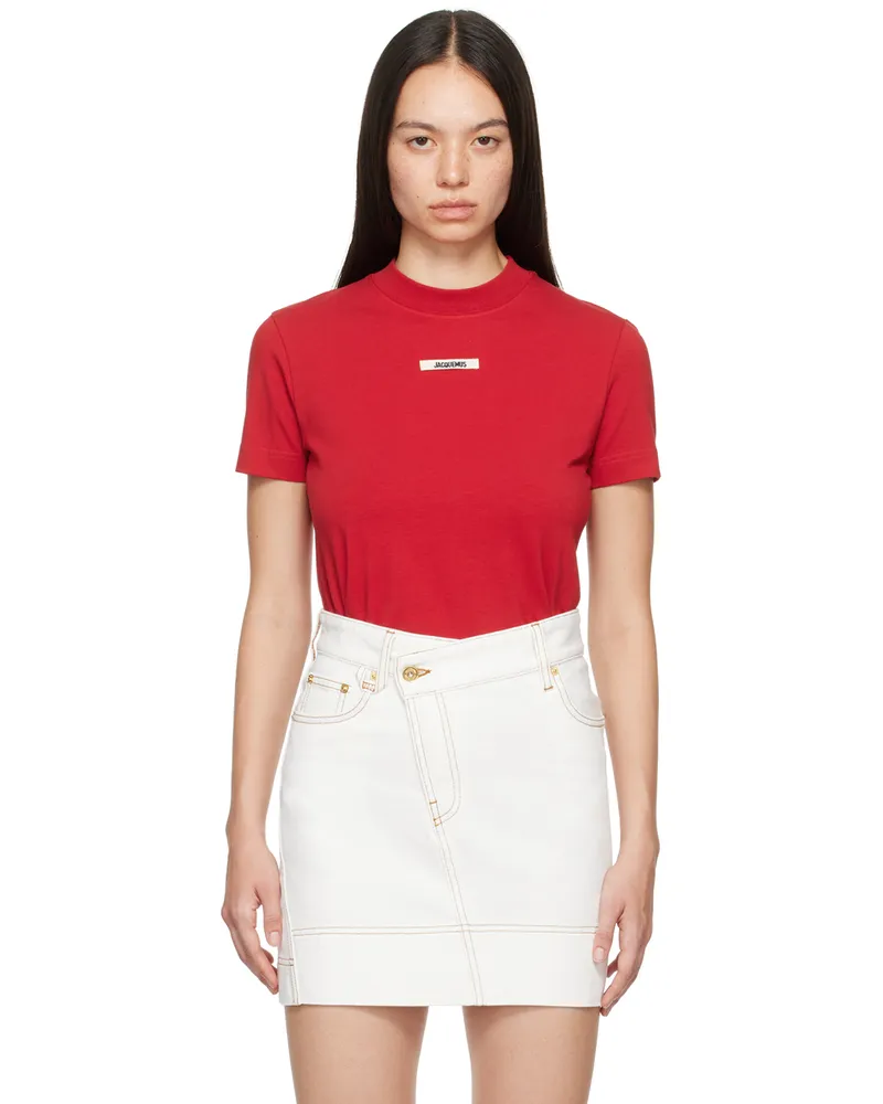 Jacquemus Red La Casa 'Le t-shirt Gros Grain' T-Shirt 480