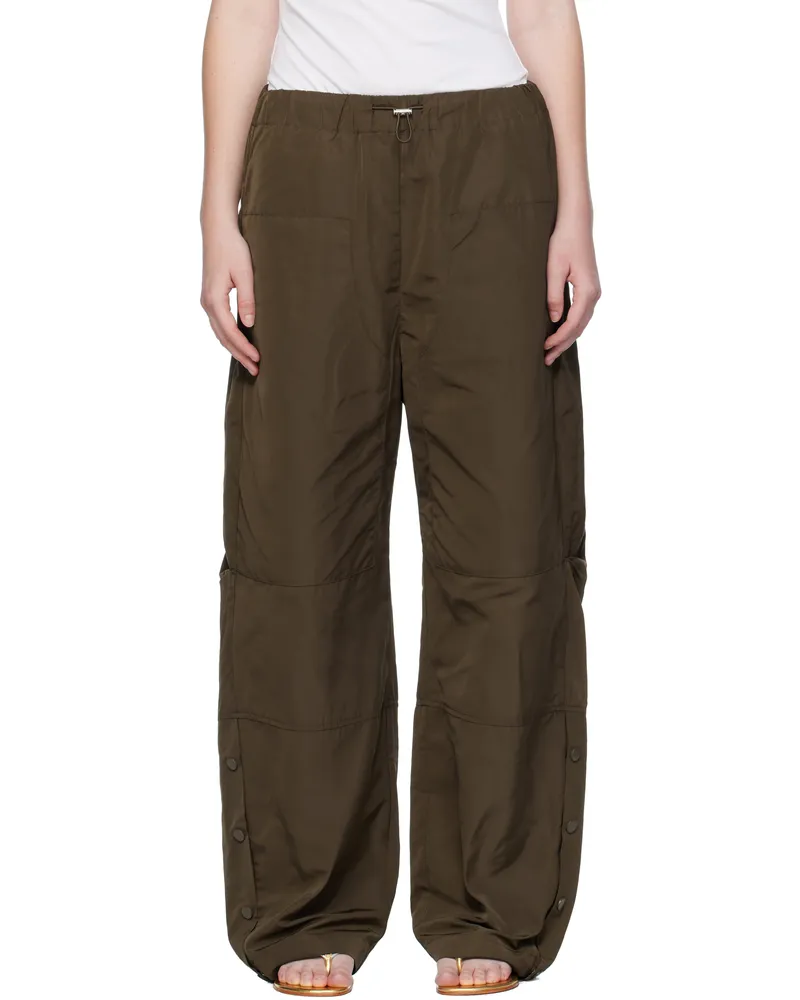 Paris Georgia Khaki Elemental Parachute Trousers Seaweed
