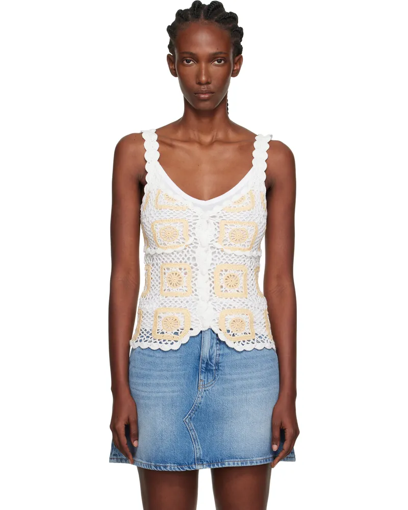 Holzweiler White Rosie Crochet Tank Top 1165