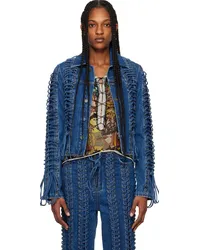 Jean Paul Gaultier Blue 'The Lace-Up' Denim Jacket Vintageblue