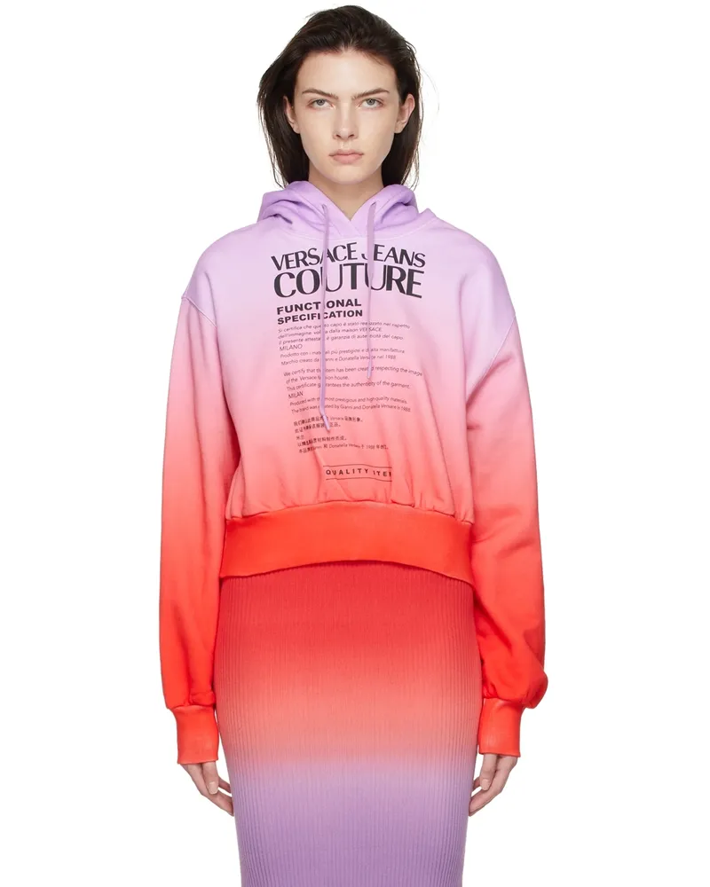 Versace Jeans Pink & Orange Cotton Hoodie Eor9
