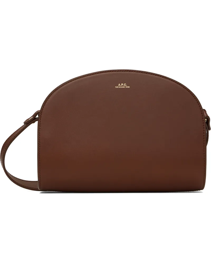 A.P.C. Brown Demi-Lune Bag Cad