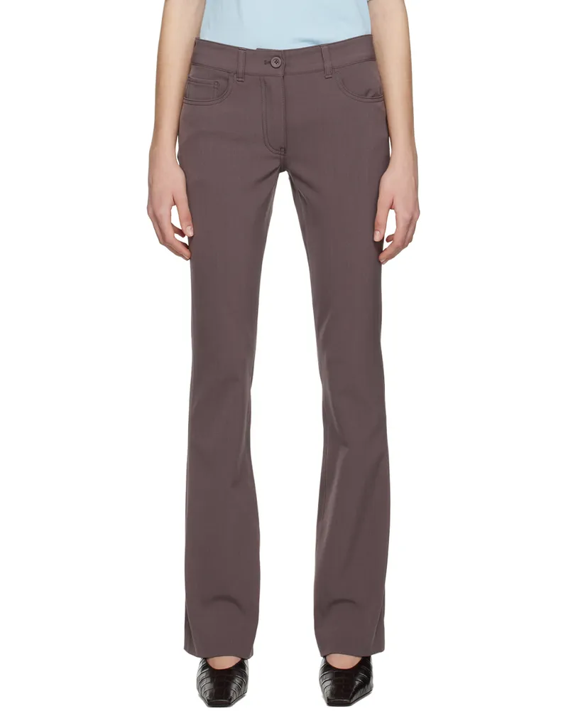 Acne Studios Purple Flared Trousers Dove