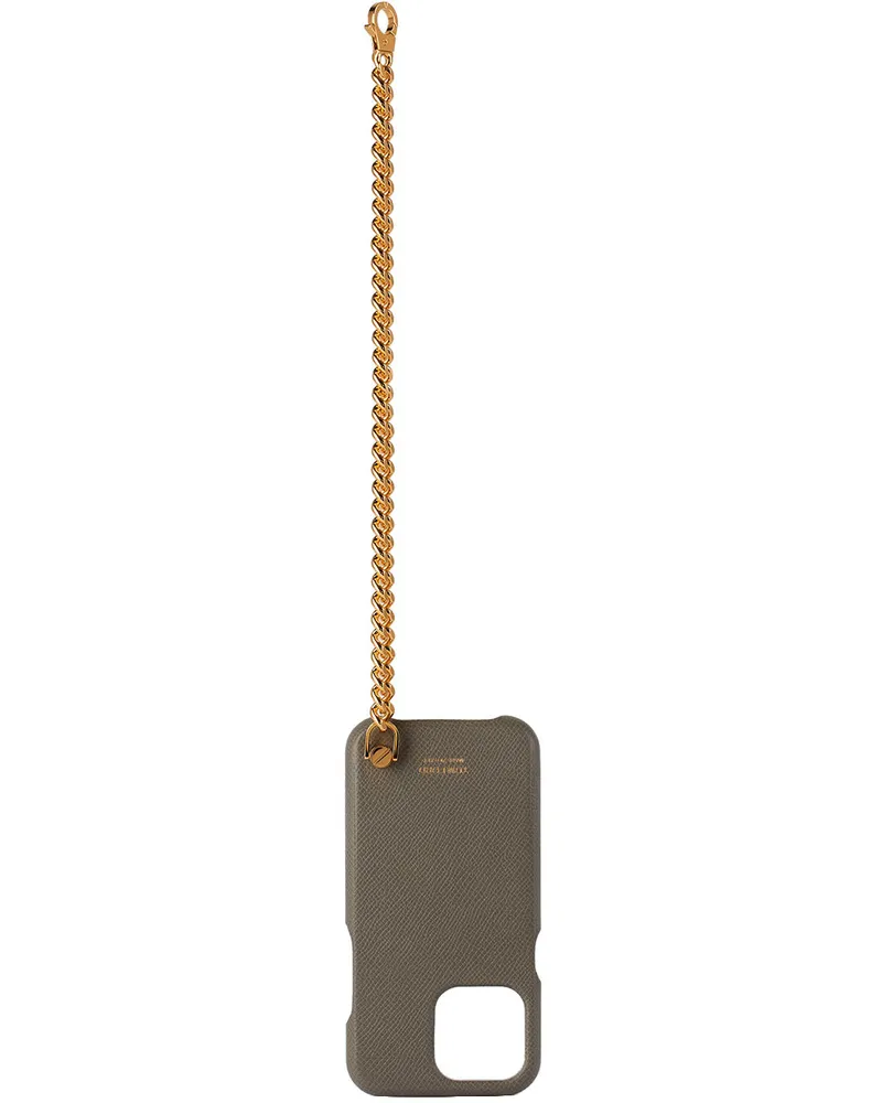 Tom Ford Grey Leather iPhone 12 Case U8026