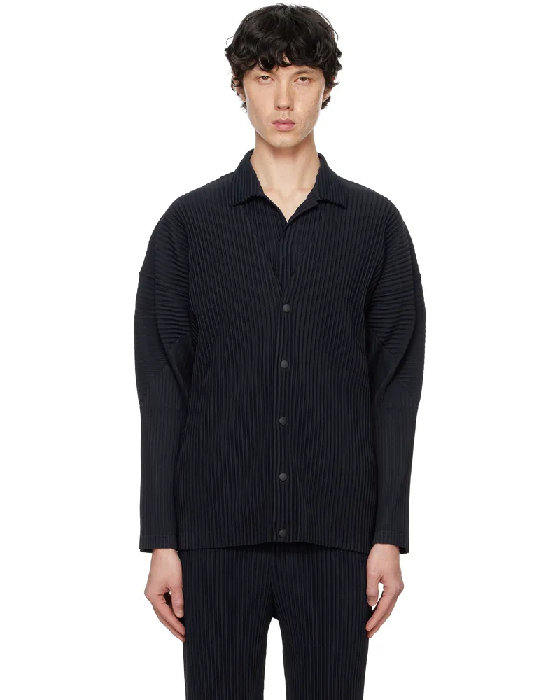 Issey Miyake Navy Basics Cardigan 75-navy