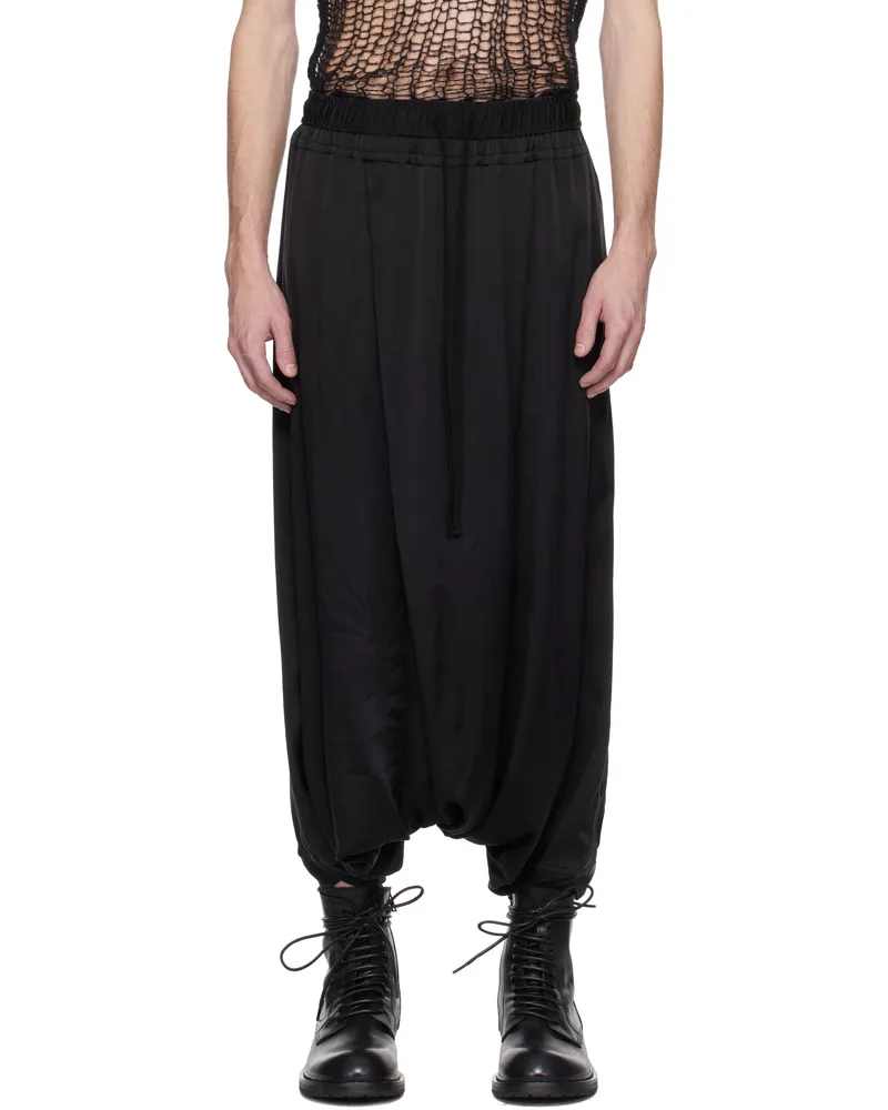 Julius Black Satin Sarouel Trousers Black