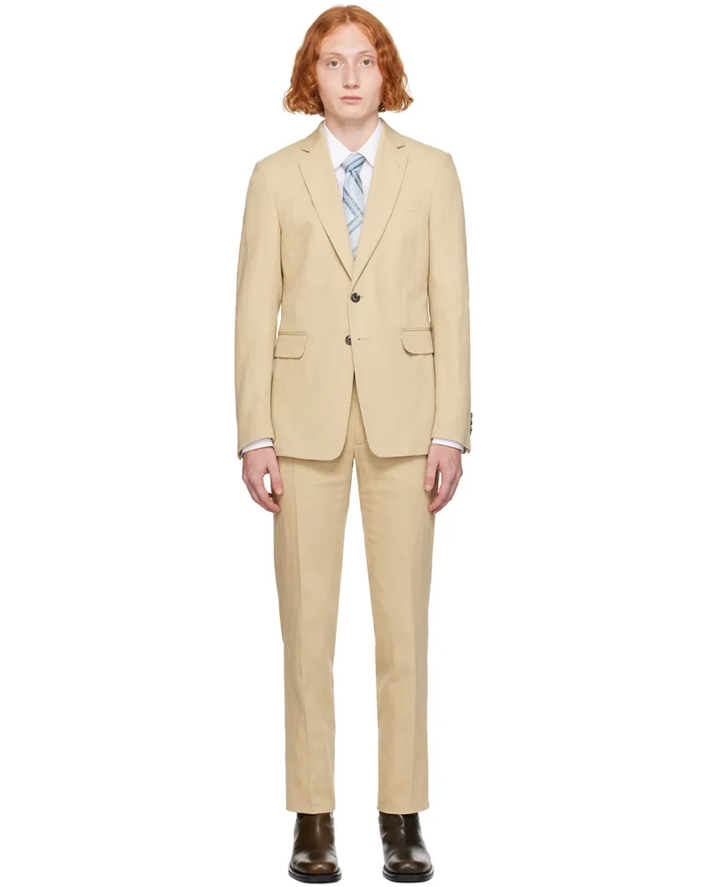 Dries van Noten Beige Cotton & Linen Suit 200