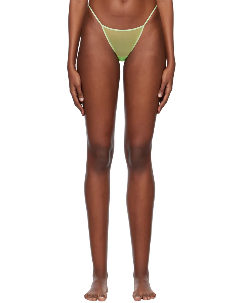 Nensi Dojaka Green Sheer Briefs Lime