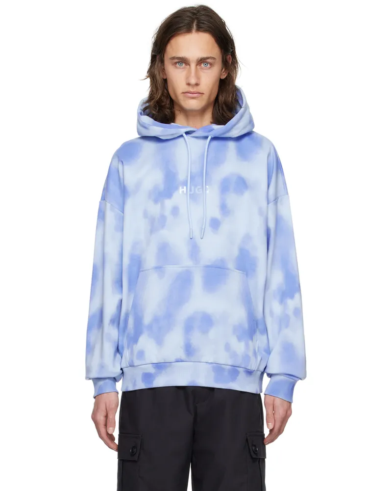 HUGO BOSS Blue Printed Hoodie 485-open