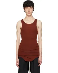 Rick Owens Brown Ribbed Tank Top Henna