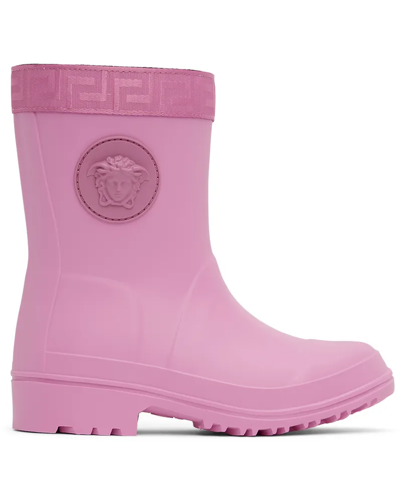Versace Kids Pink Greca Rain Boots 1p460-old