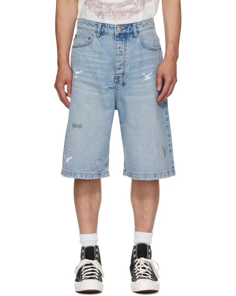 ksubi Blue Maxx Painter Blue Denim Shorts Denim098
