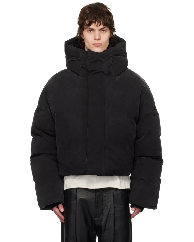 Entire Studios Black MML Hooded Puffer Down Jacket Iron