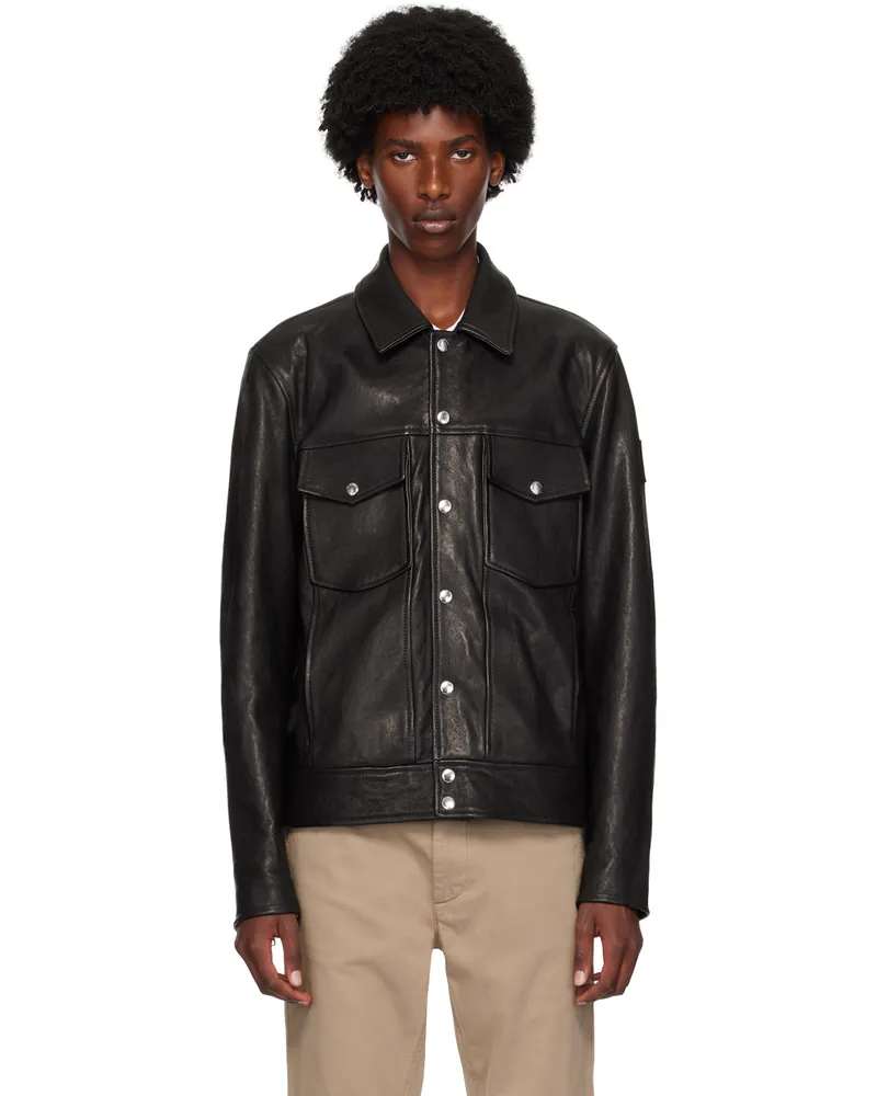 Belstaff Black Piston Leather Jacket Black