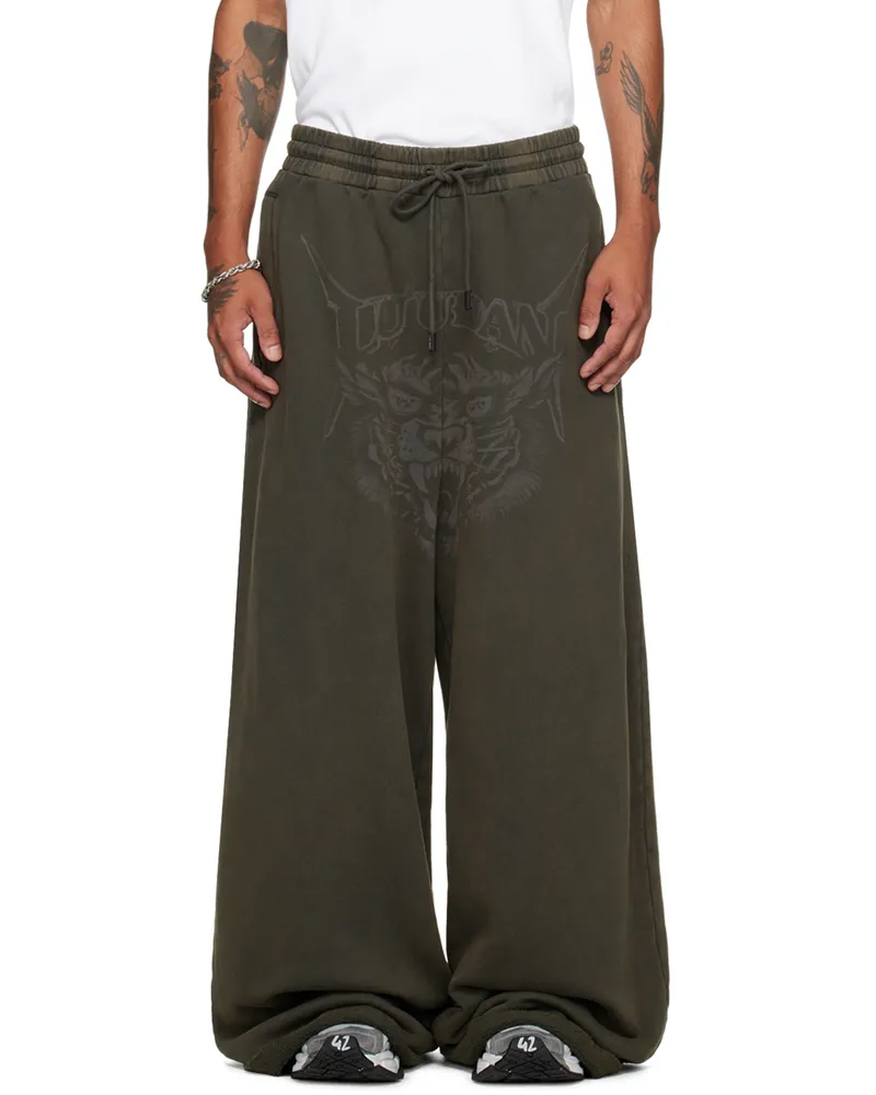 LU'U DAN Black Raw-Cut Bontan Sweatpants Washed