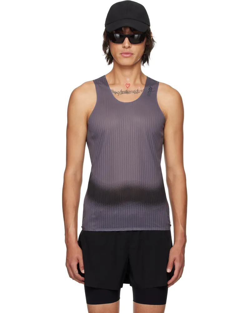 Soar Running Gray Race Tank Top Black