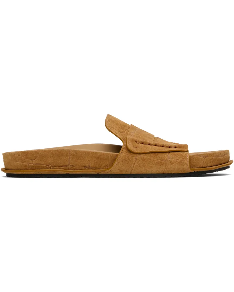 Jacquemus Tan Suede Loafer Sandals 830