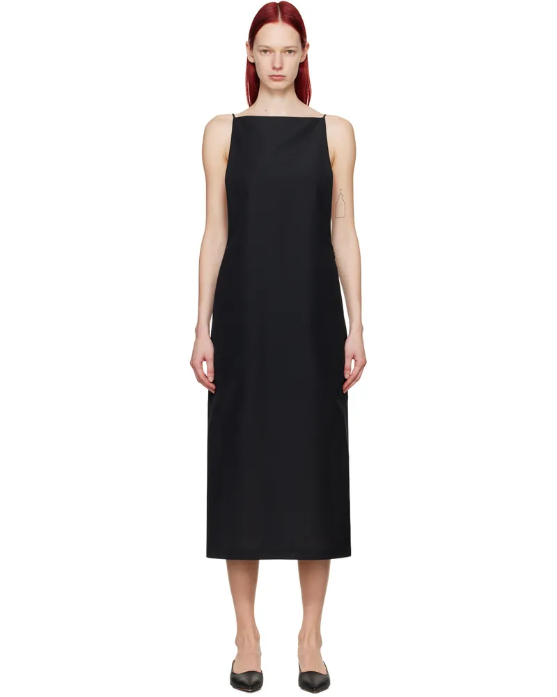AURALEE Black Low Back Maxi Dress Black