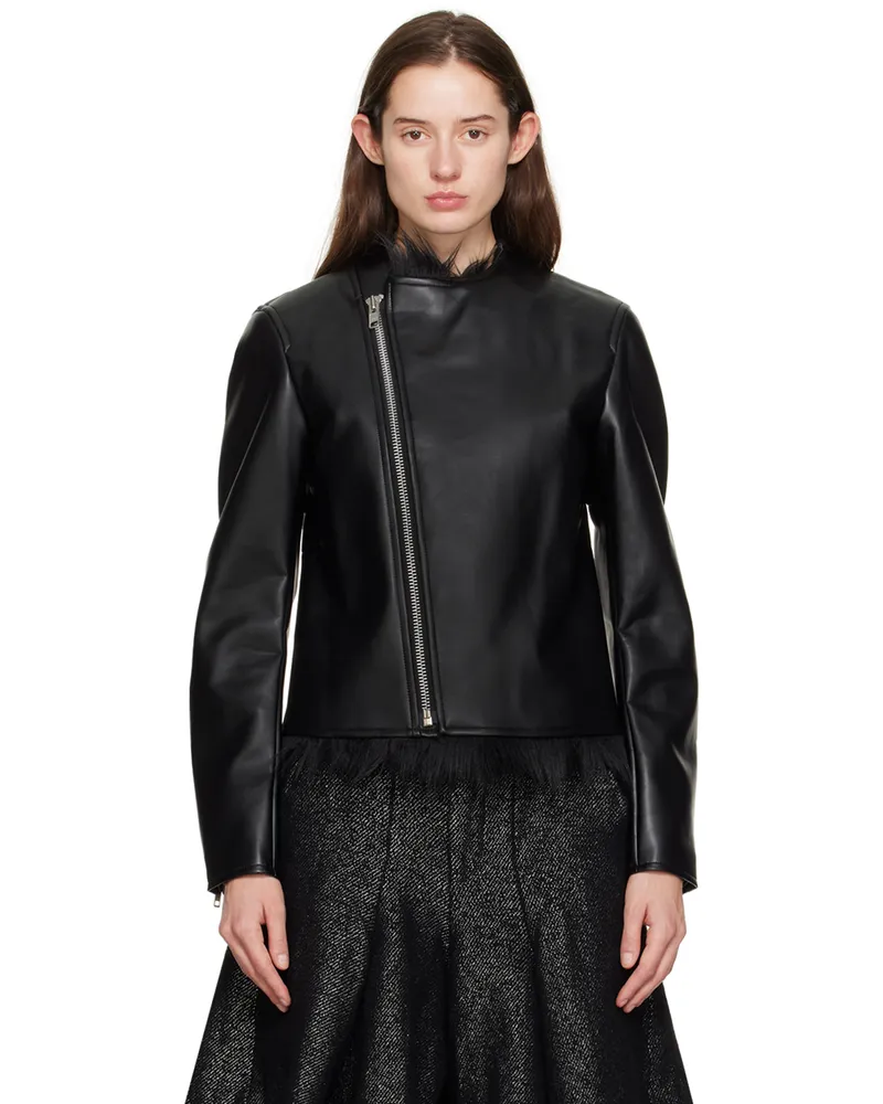 Comme des Garçons Black Zip Faux-Leather Jacket 1