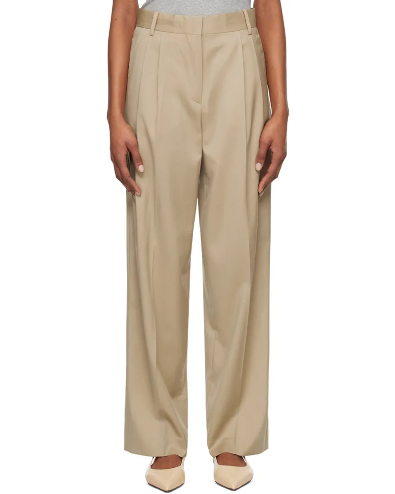Róhe Beige Pleated Trousers 109
