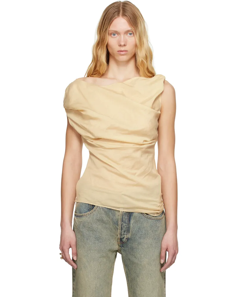 Entire Studios Beige Twist Top Wheat