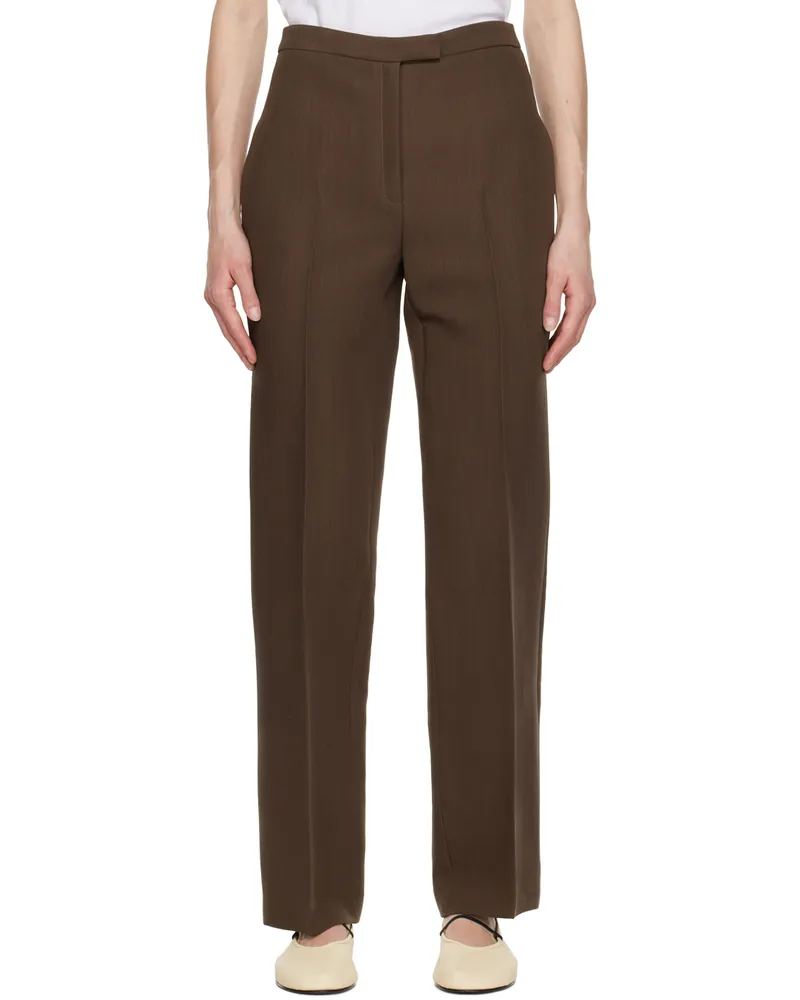 The Row Brown Wool Elia Trousers Wrt