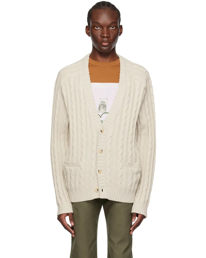 Helmut Lang Off-White Buttoned Cardigan Dove