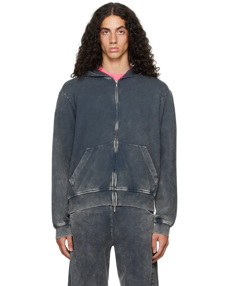 Omar Afridi Gray Shabby Full Zipped Hoodie Shabby