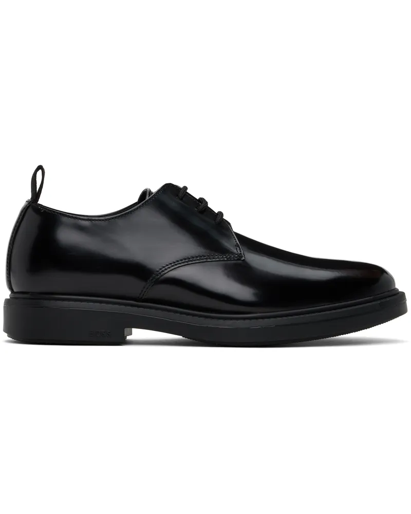 HUGO BOSS Black Polished Leather Derbys 001-black
