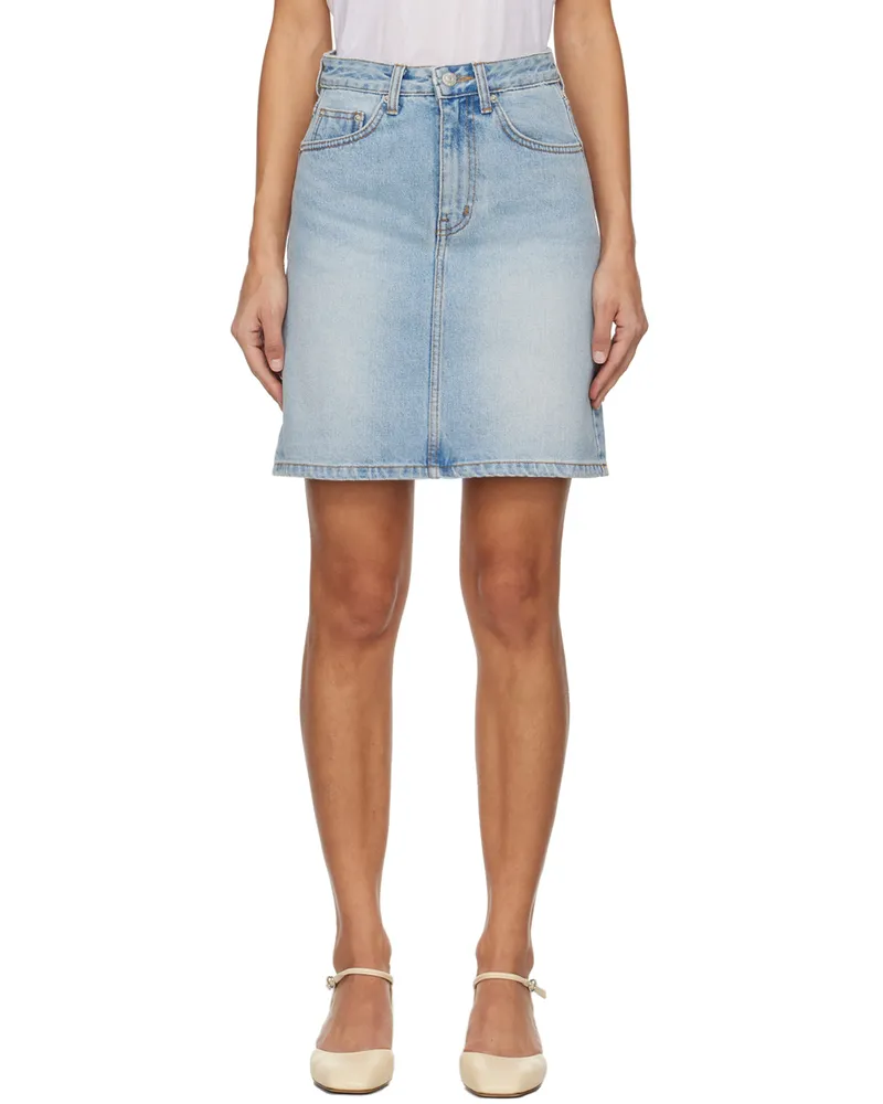 Dunst Blue Faded Denim Miniskirt Light