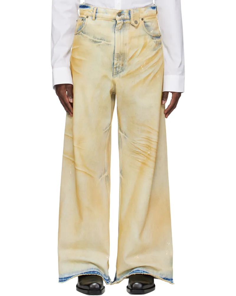 Egonlab Beige Baggy Jeans Yellow