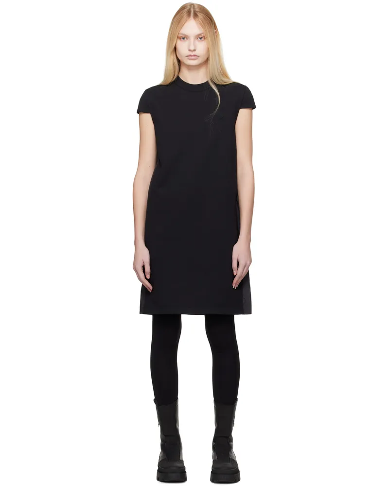Moncler Black Knife Pleat Minidress 999