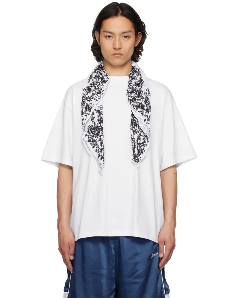 WE 11 DONE White Wrinkled Muffler T-shirt White
