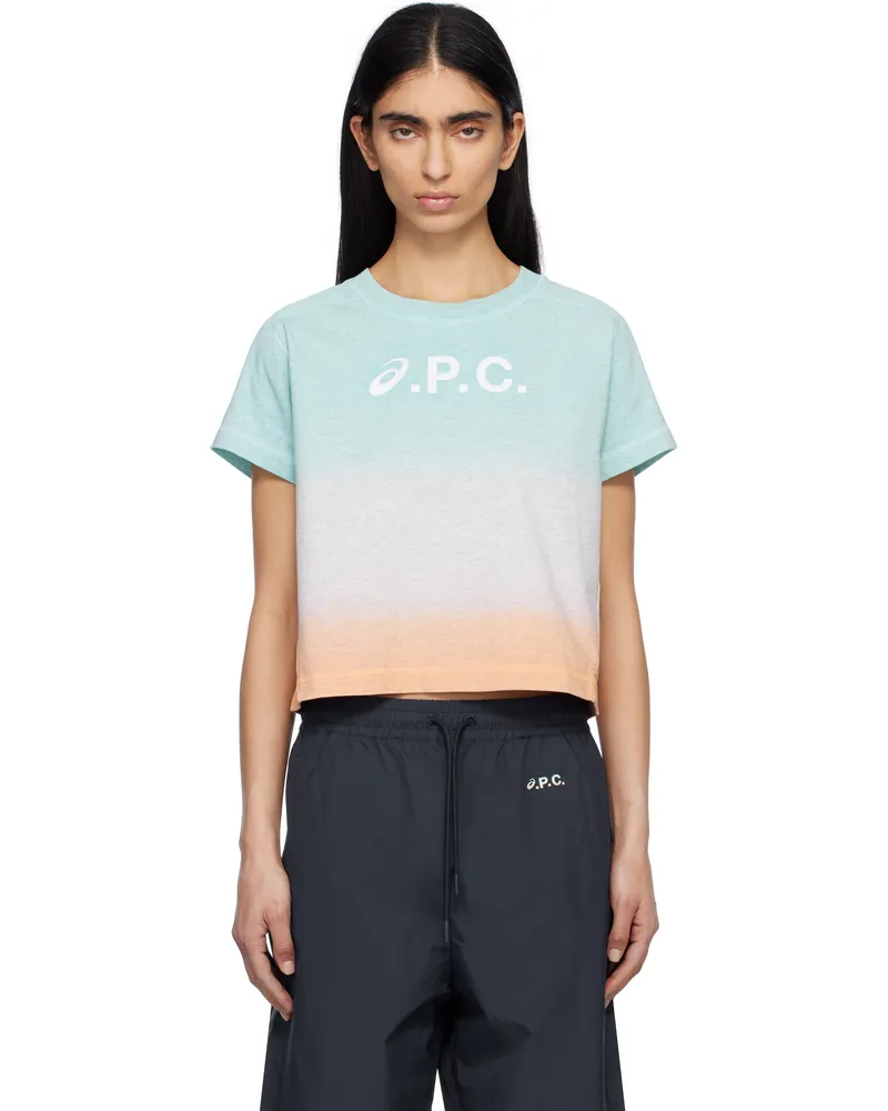 A.P.C. Blue & Pink ASICS Edition Cloud Dip Dye T-shirt Saa
