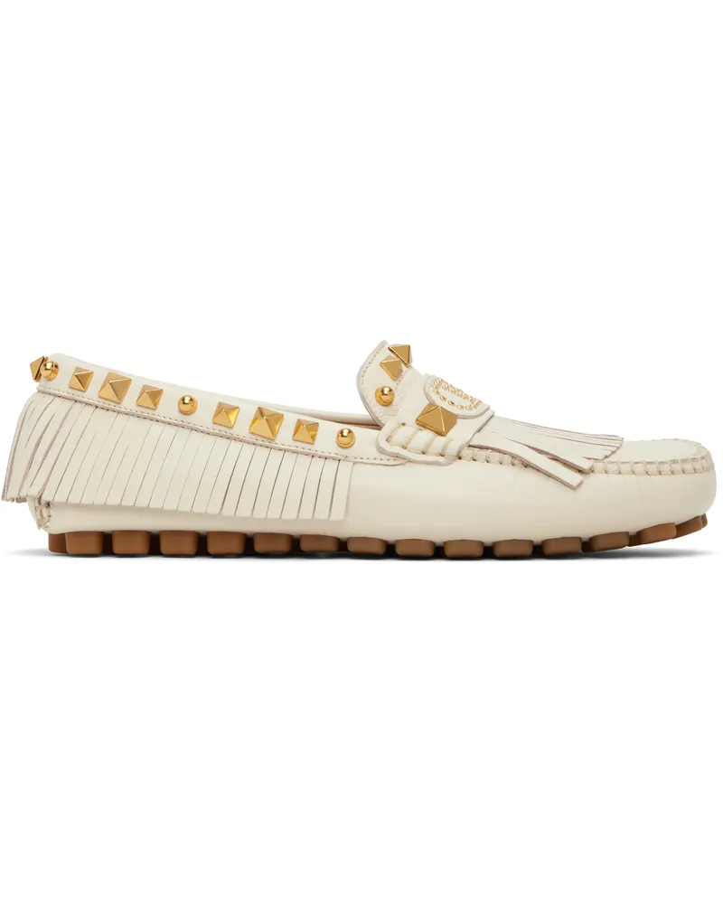 Valentino Garavani Off-White Plaster Caster Driver Loafers 098
