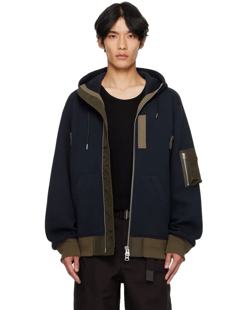 Sacai Navy Sponge Sweat Hoodie 233