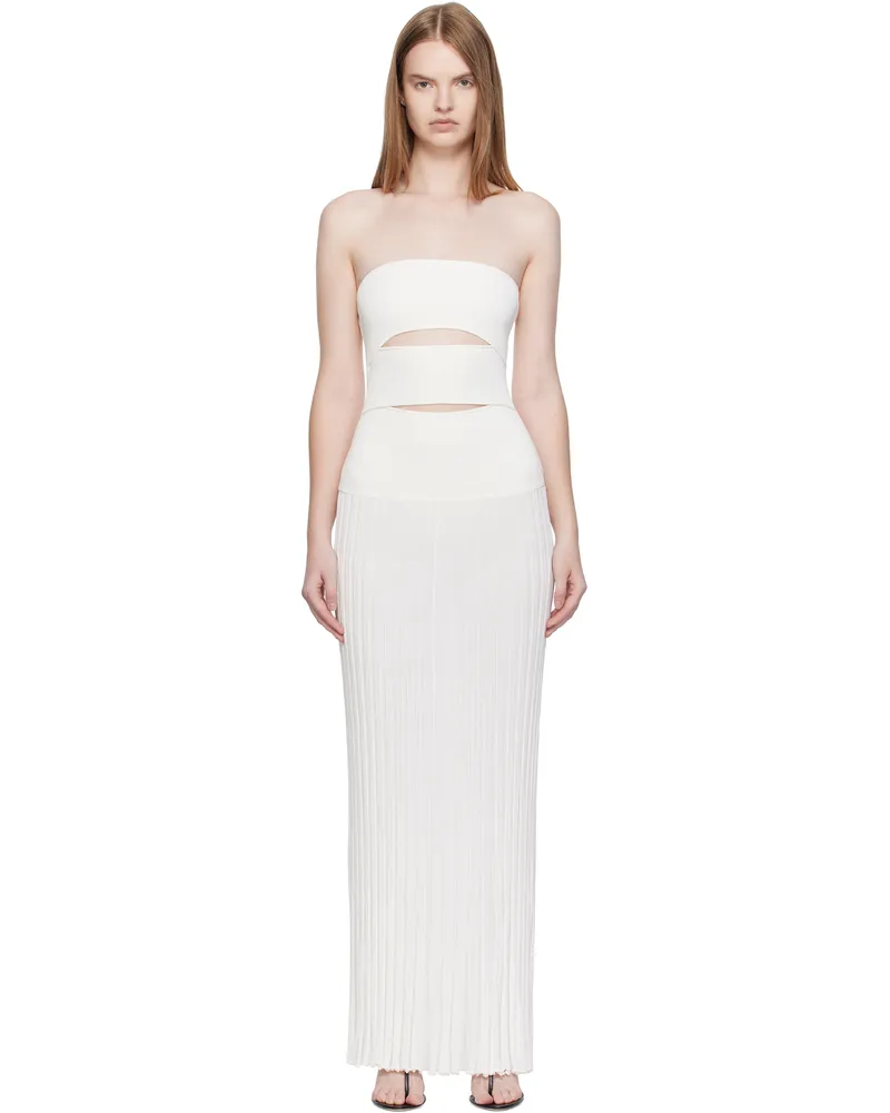 Christopher Esber White Slash Strapless Maxi Dress White