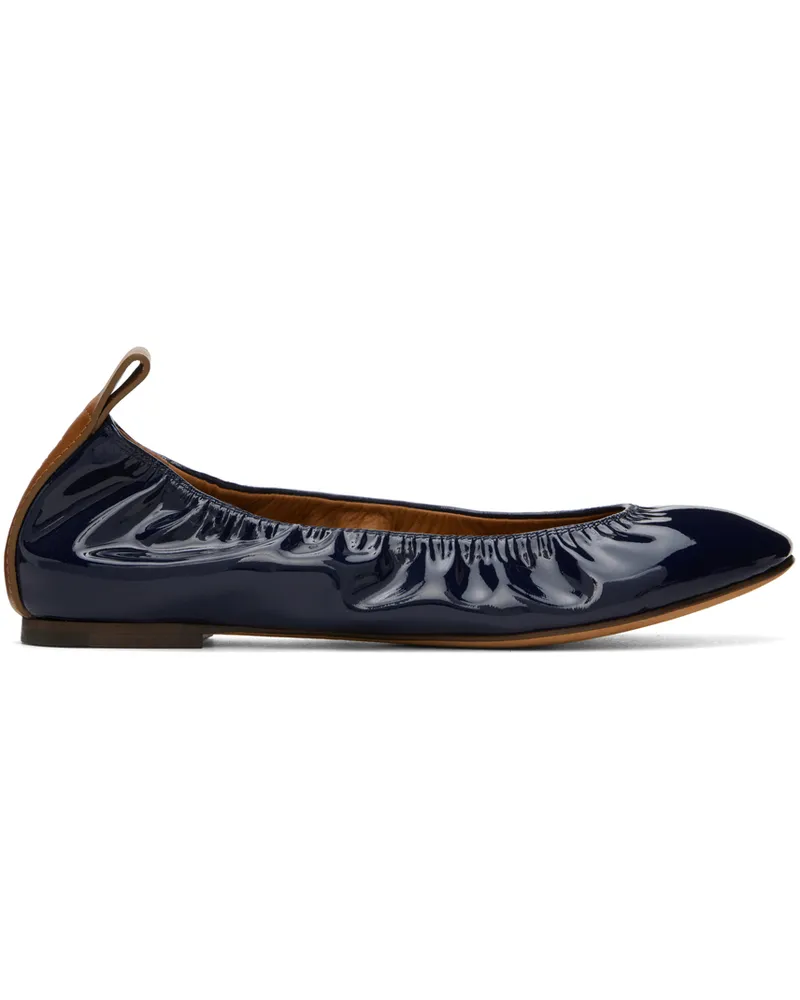 Lanvin Navy Patent Leather Ballerina Flats 29