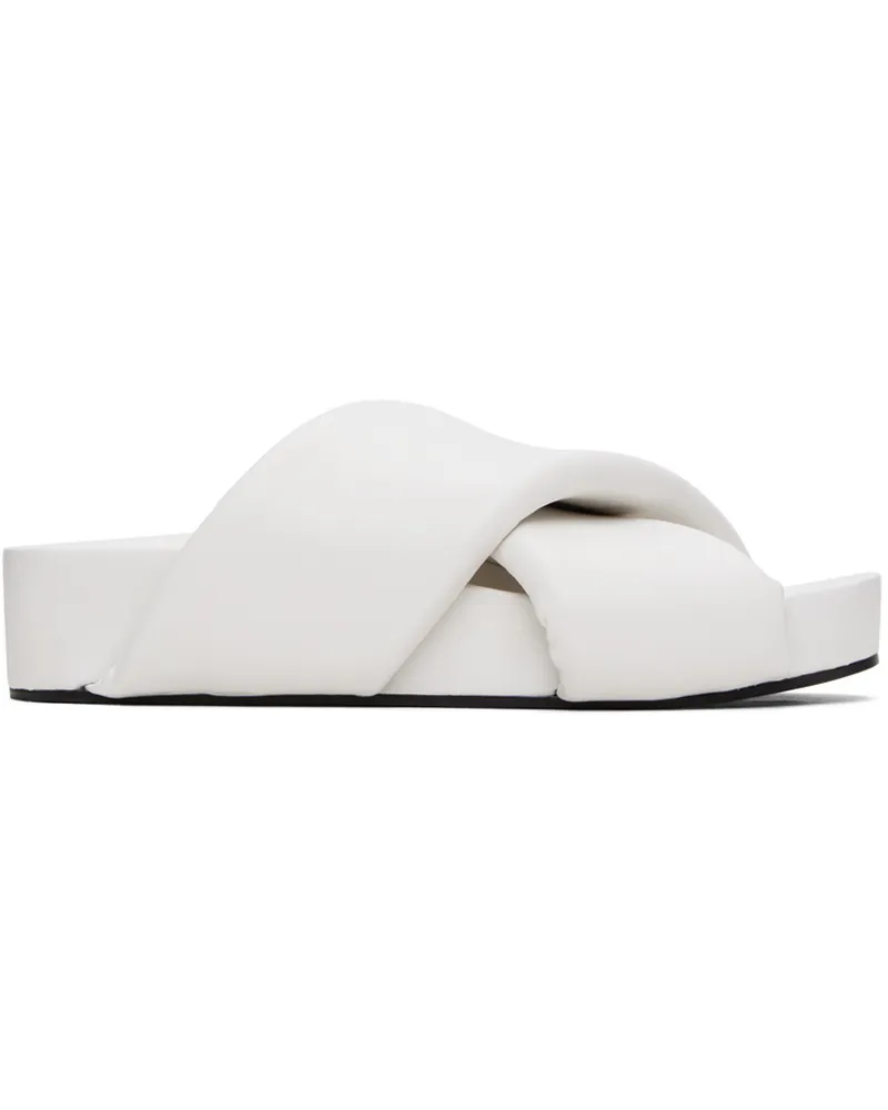 Jil Sander White Padded Slides 102