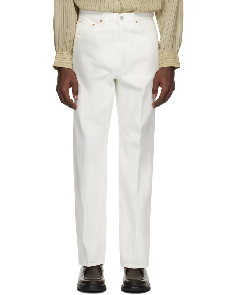Kaptain Sunshine White Skate Shoecut Jeans White
