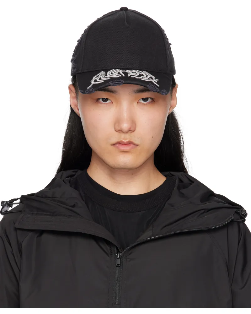 Heliot Emil Black Distorted Cap Black