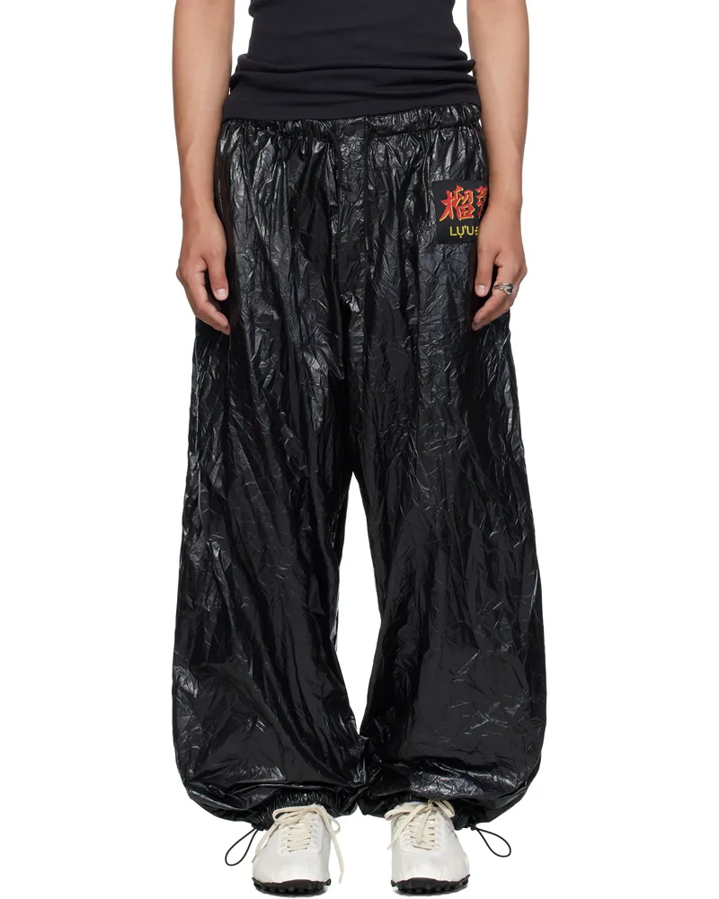 LU'U DAN Black Shell Sweatpants Black