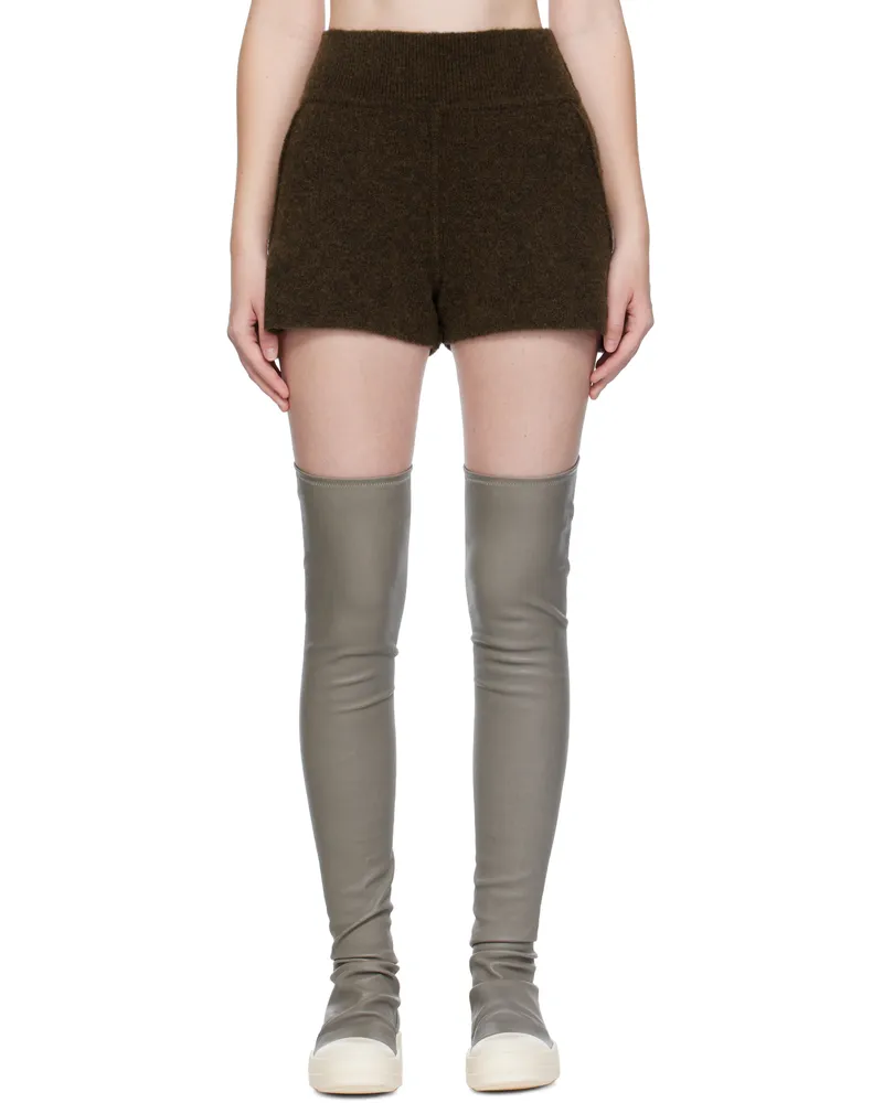 Rick Owens Brown Concordians Alpaca Knit Shorts 04