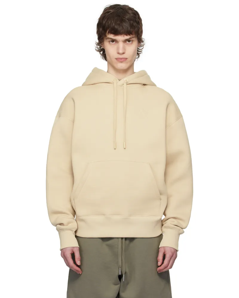AMI Paris Beige Cotton Ami de Coeur Hoodie 725