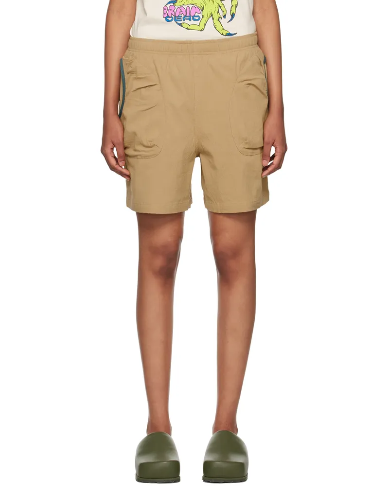 Brain Dead Beige Mountain Shorts Nutmeg