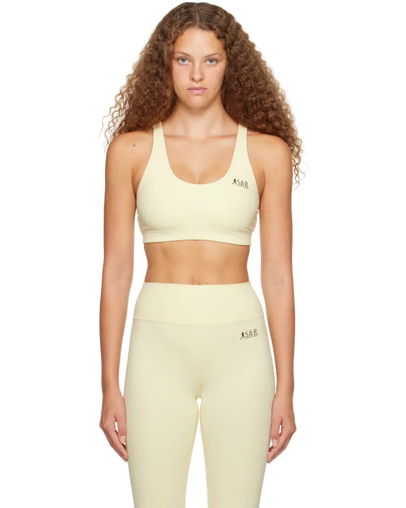 SPORTY & RICH SSENSE Exclusive Yellow Sport Bra Faded