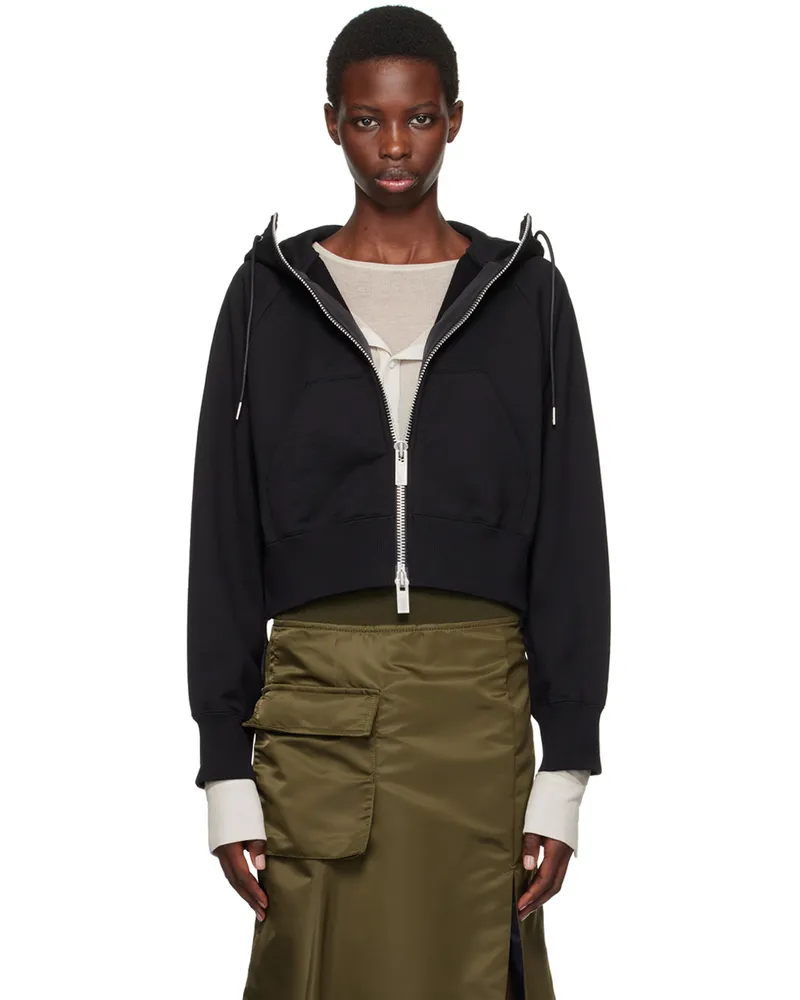 Sacai Black Zip Hoodie 001