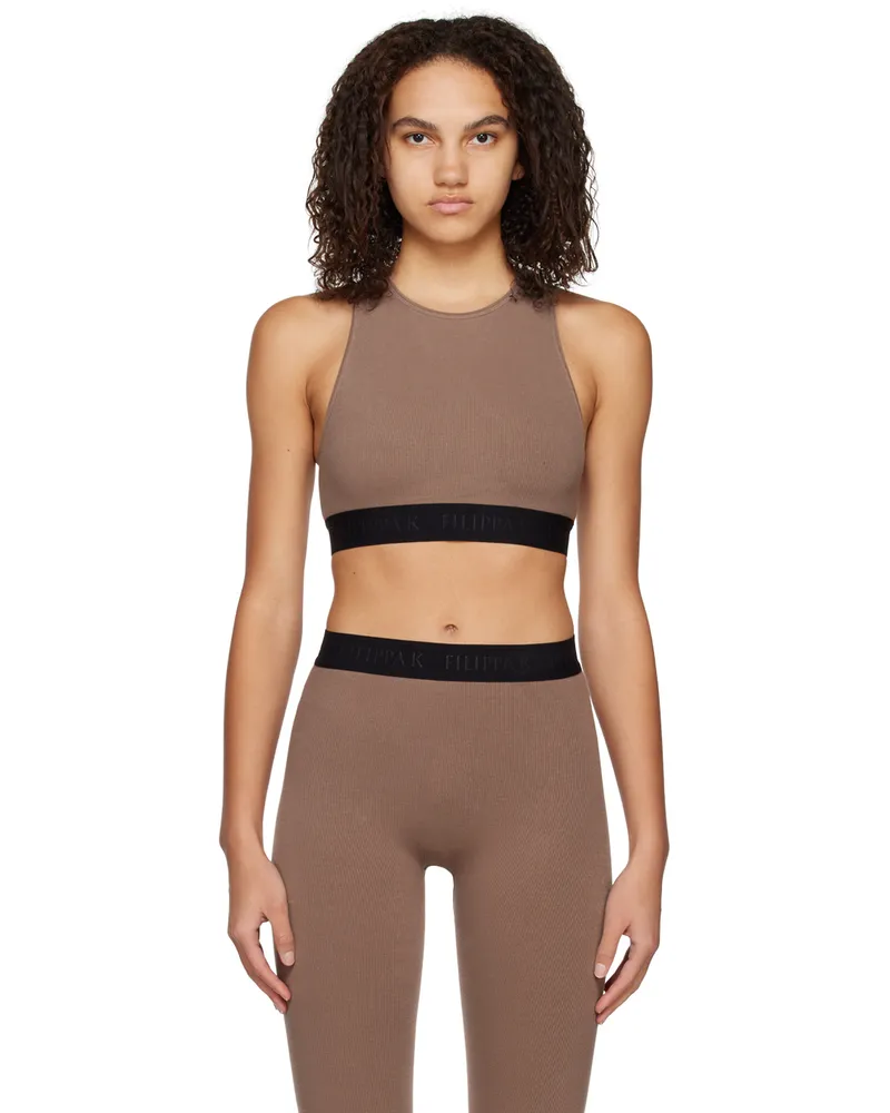 Filippa K Taupe Racer Back Tank Top 9557