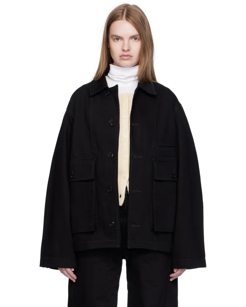 Christophe Lemaire Black Boxy Denim Jacket Bk999